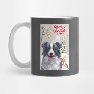 Border Collie Merry Christmas Santa Dog Mug